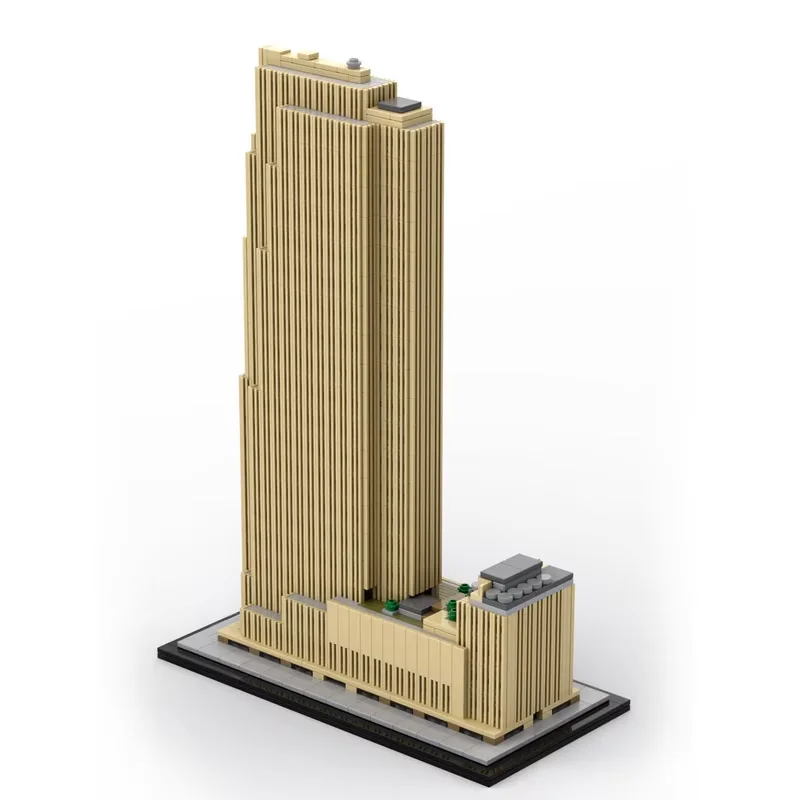 Rockefeller Plaza масштабная модель 1:800 1712 шт. мелкие частицы MOC строительные блоки набор