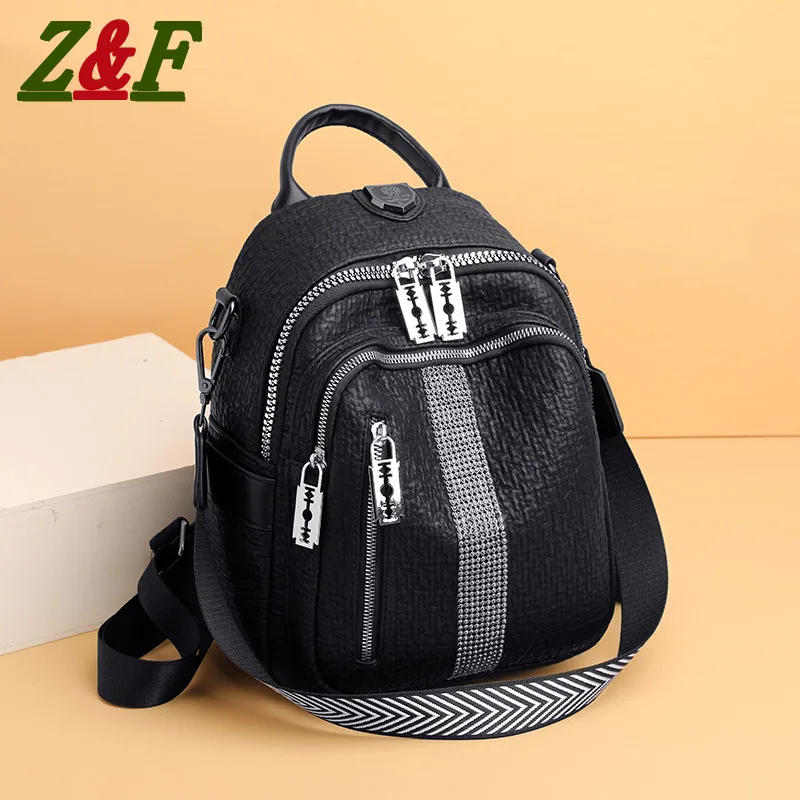 

Multifunctional Backpack for Women 2022 New Trendy Pu Leather Texture Diamond-encrusted Shoulder Backpack Large-capacity Gg Cc