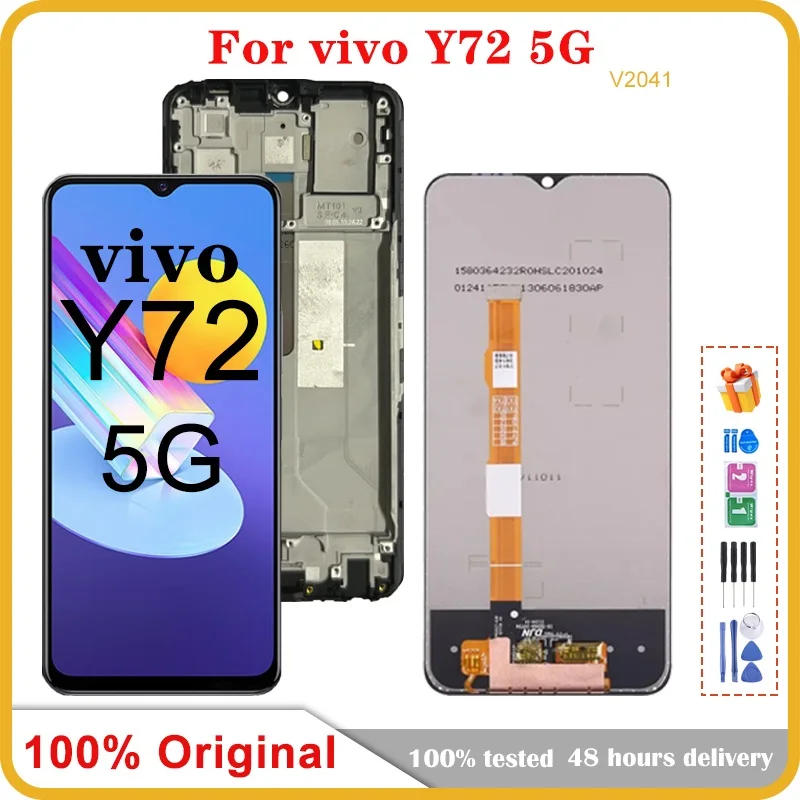 6 58 &quotоригинальный для VIVO Y72 5G V2041 ЖК-дисплей детали замены цифрового