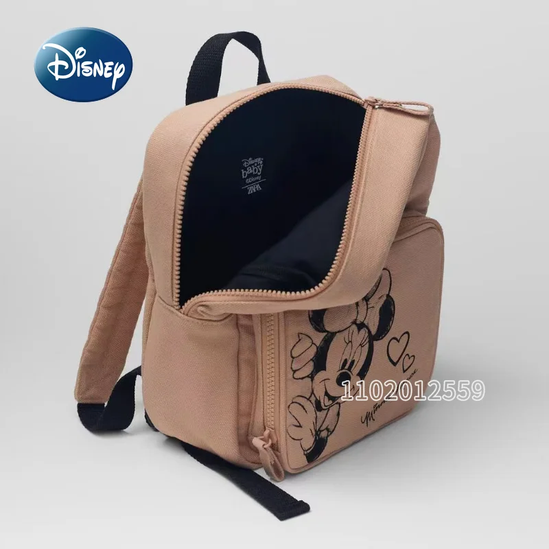 Disney Minnie New Girls' Backpack Cartoon Cute Girls' School Bag Vintage Fashion Leisure Travel Mini Backpack Large Capacity