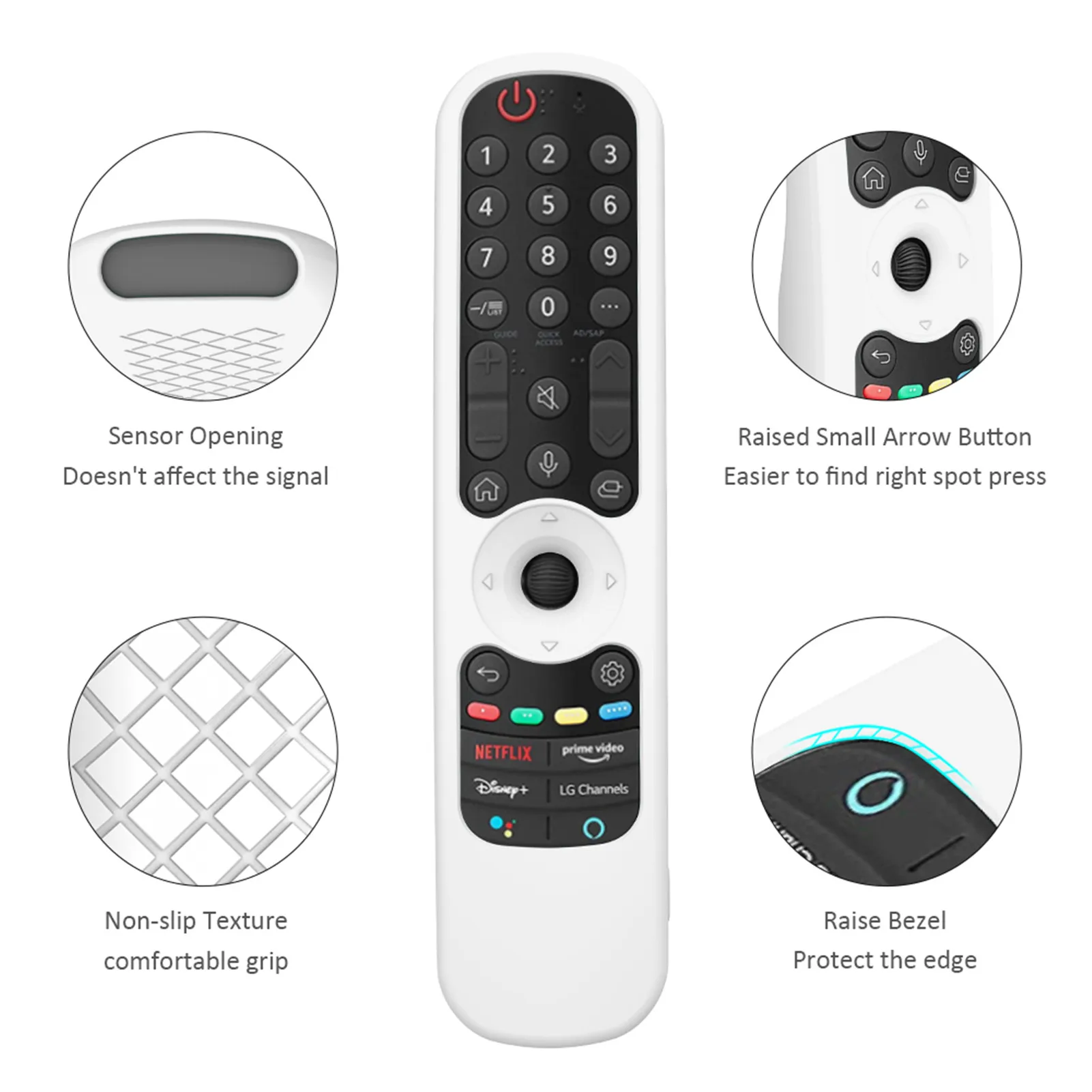 

Чехол для пульта дистанционного управления ТВ для LG AN-MR21GC MR21N/21GA Magic Remote Controller, моющийся защитный чехол с защитой от падения, черный, белый