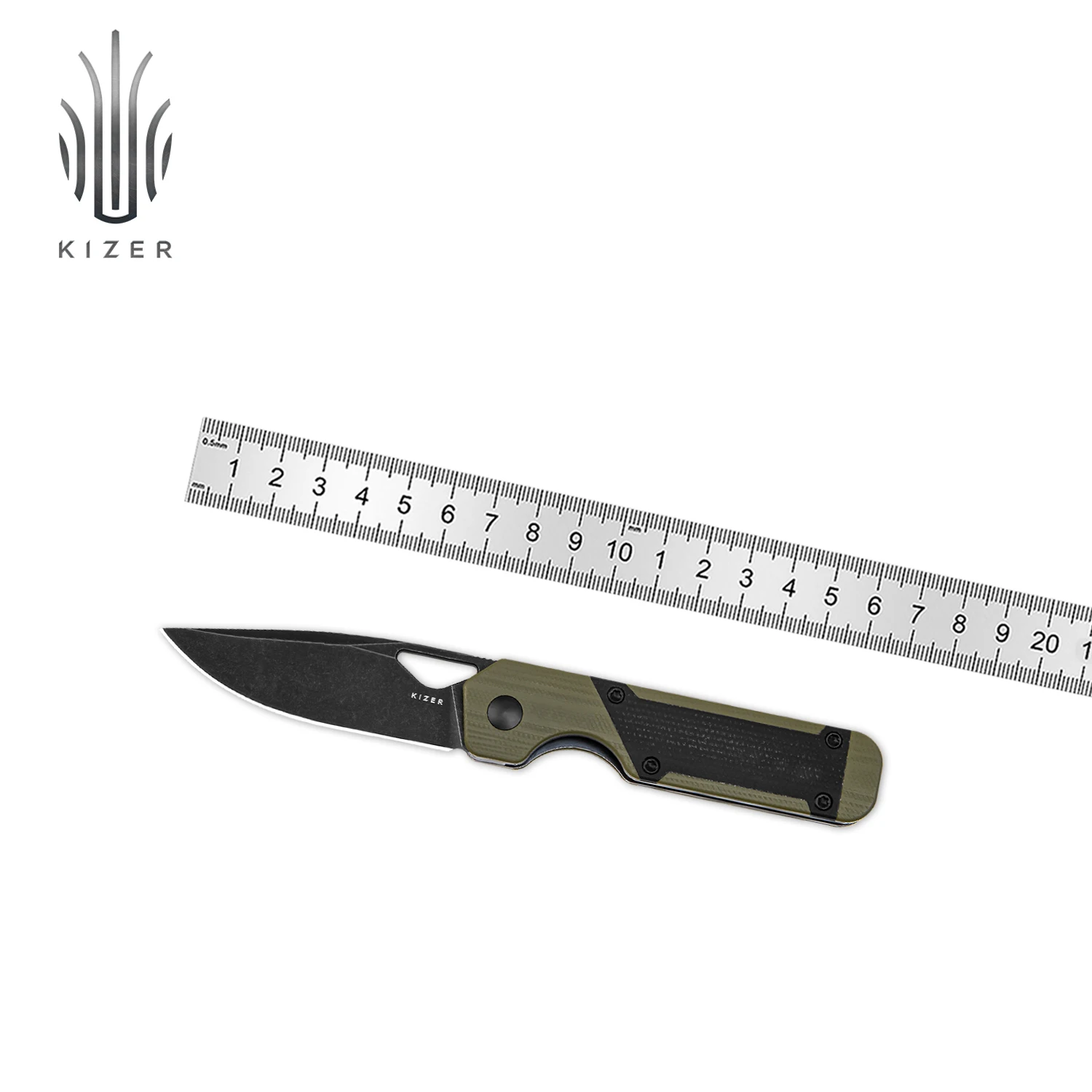 Складной карманный нож Kizer Mini Mil фило V3634SA5 G10 + ручка из микроты с нитроV-лезвием