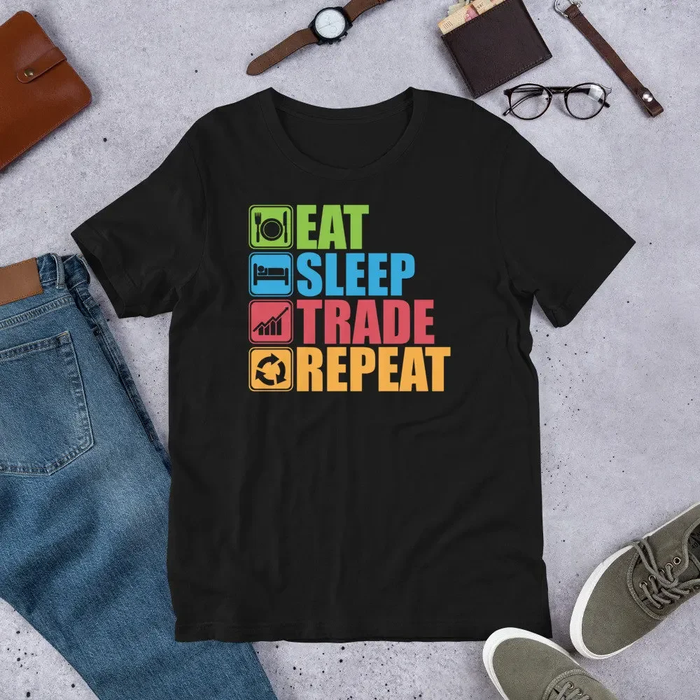 Camiseta Eat Sleep Trade одновременно мотивация для успеха оператора коммерческая торговля