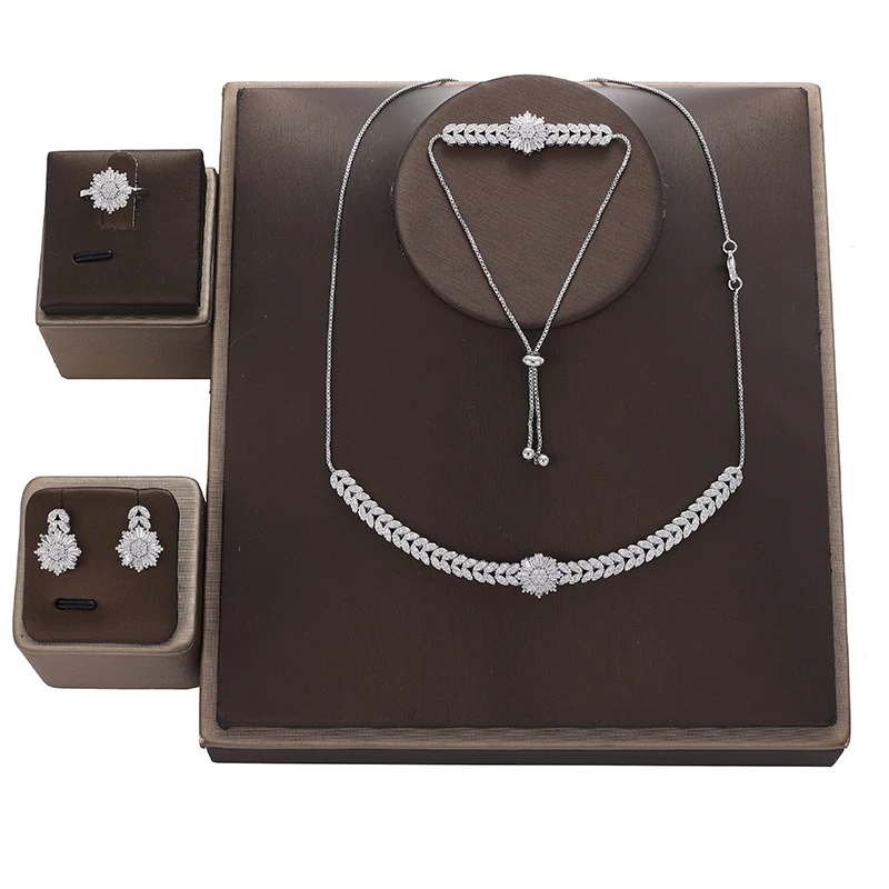 

Jewelry Set HADIYANA High Quality Zircon Ladies Engagement Party Boutique Pendant Set of Four CN3339 Bijoux Mariage