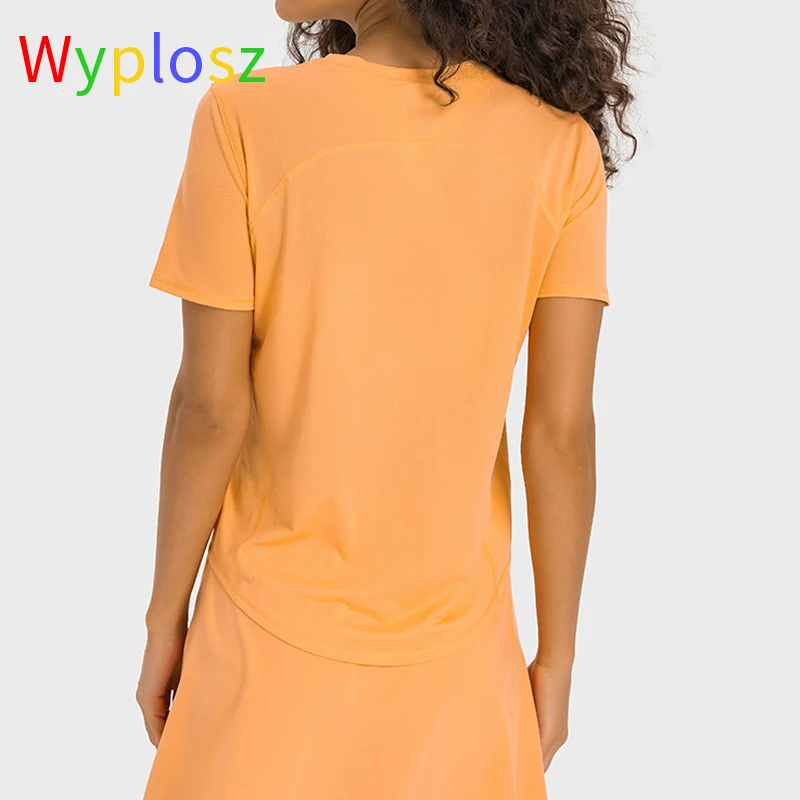 Wyplosz Gym Women Yoga T-Shirts Fitness Comfortable Activewear Outdoor Water-Cooled Vest Absorption Classic Round Neck Curved