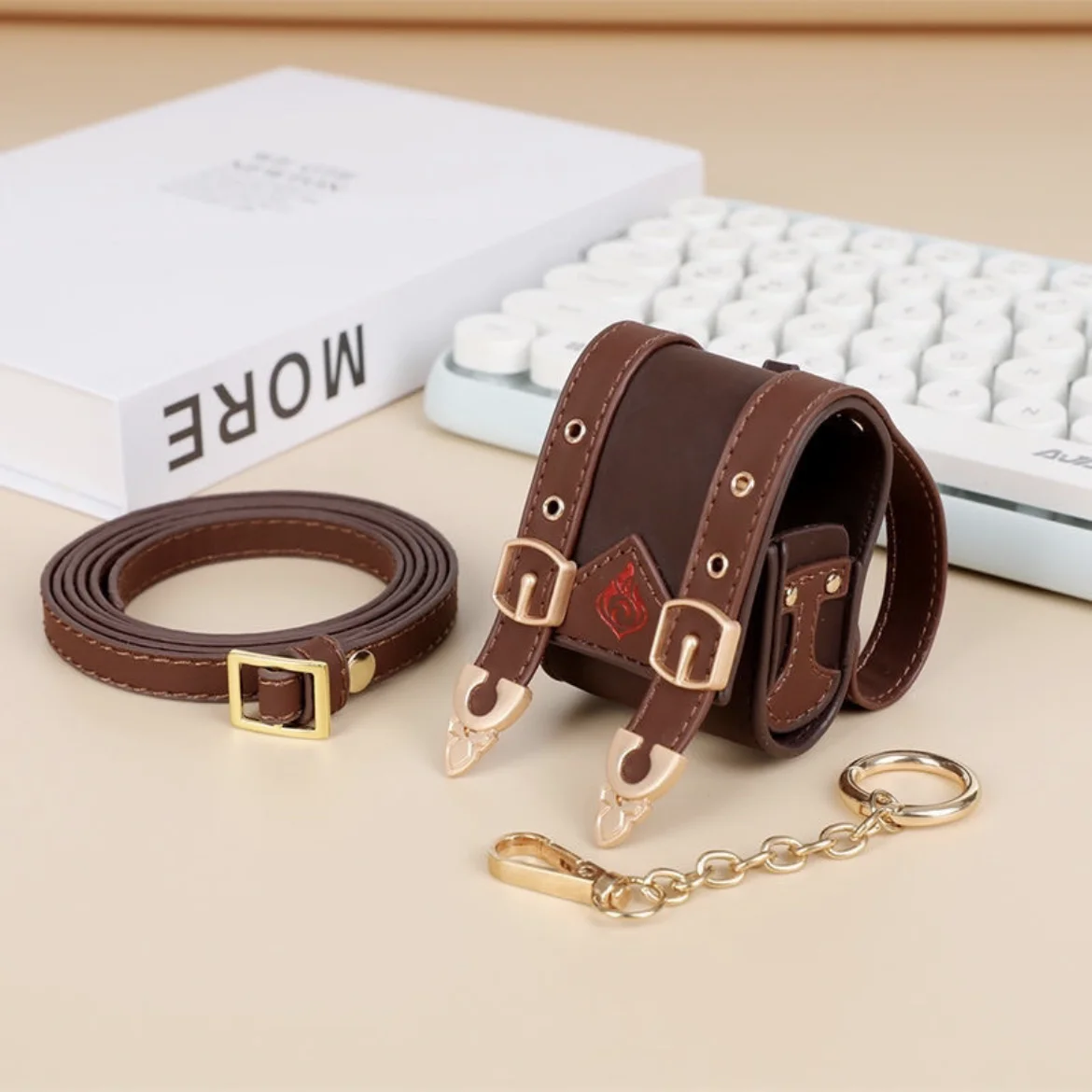 Genshin Impact klee small school bag wireless bluetooth earphone case leather case klee  backpack Dress up props