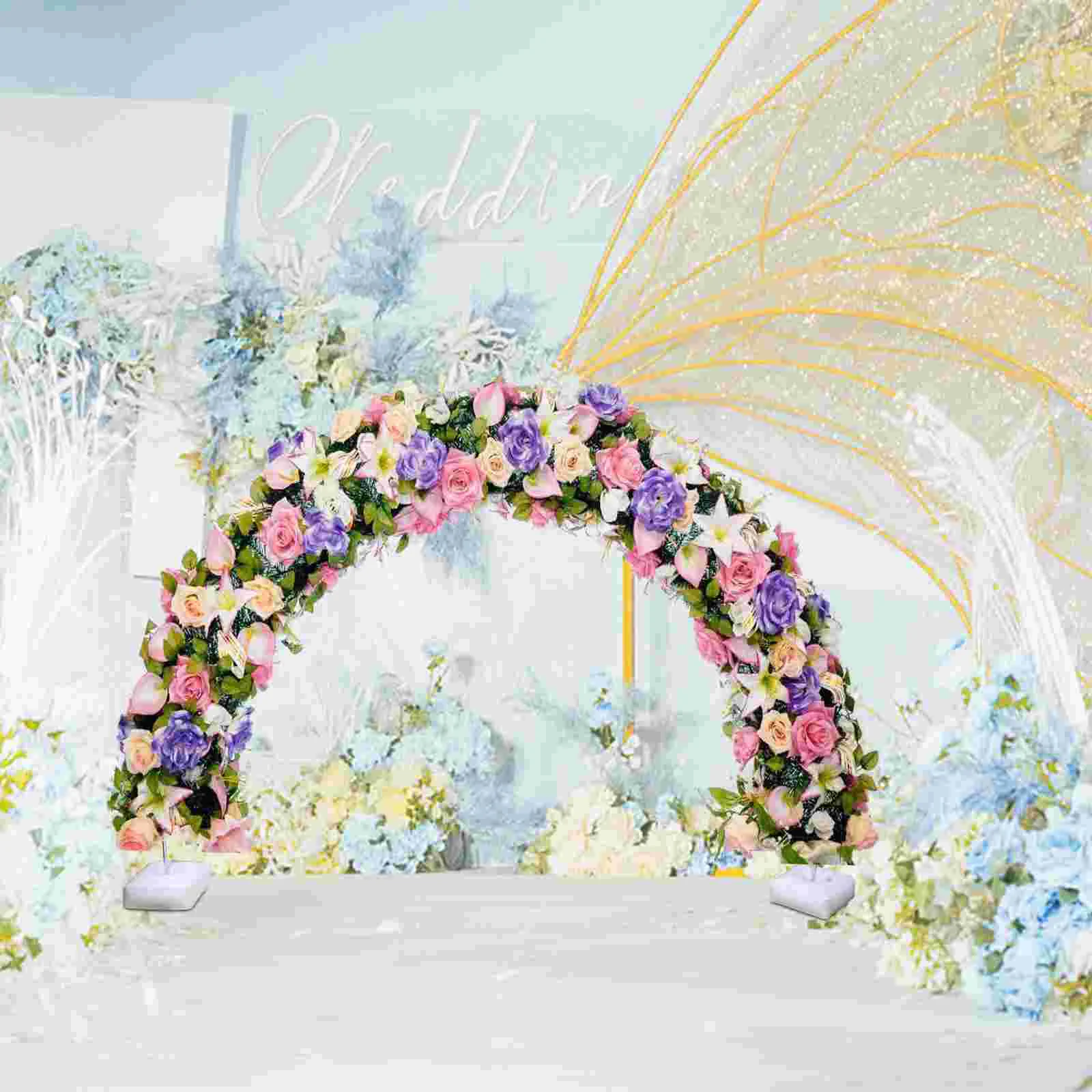 

1 Set of Balloon Arch Stand Adjustable Balloon Arch Kit with Water Fillable Base for Party