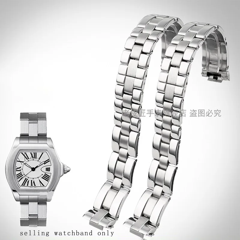 

Precision Steel Bracelet for Cartier Roadster Solid Steel Watchband W6206017 Quick Release Metal Men's Watch Strap 19mm chain