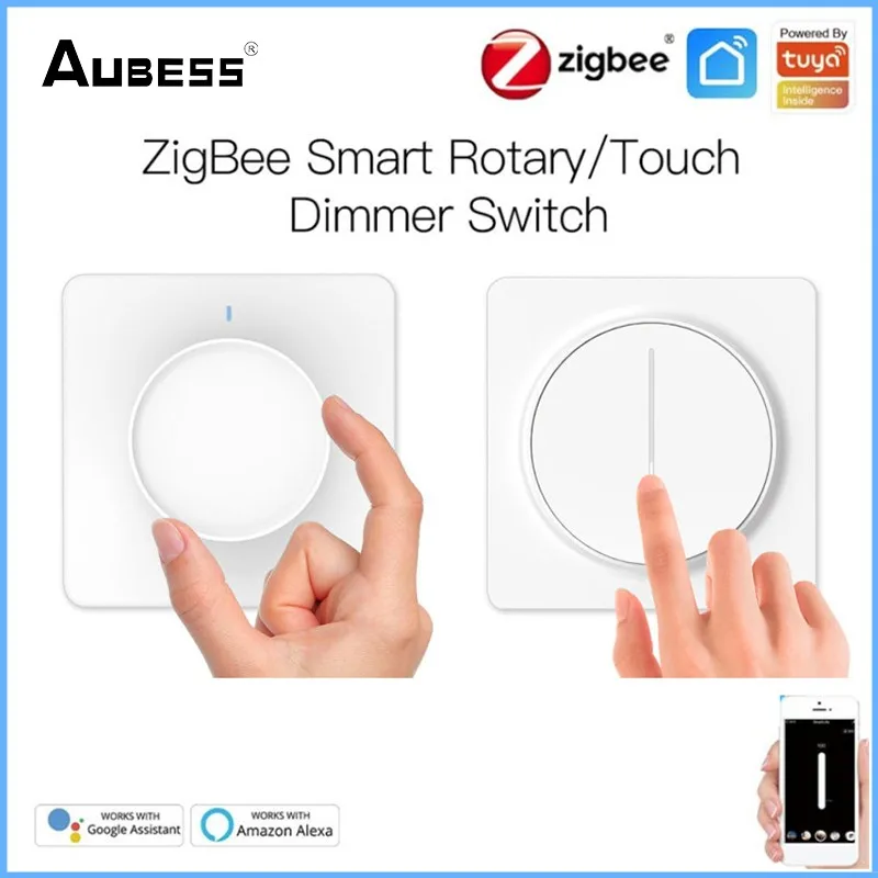 

New ZigBee Smart Rotary/Touch Light Dimmer Switch Smart Life/Tuya APP Remote Control Works With Alexa Google Voice Assistants EU