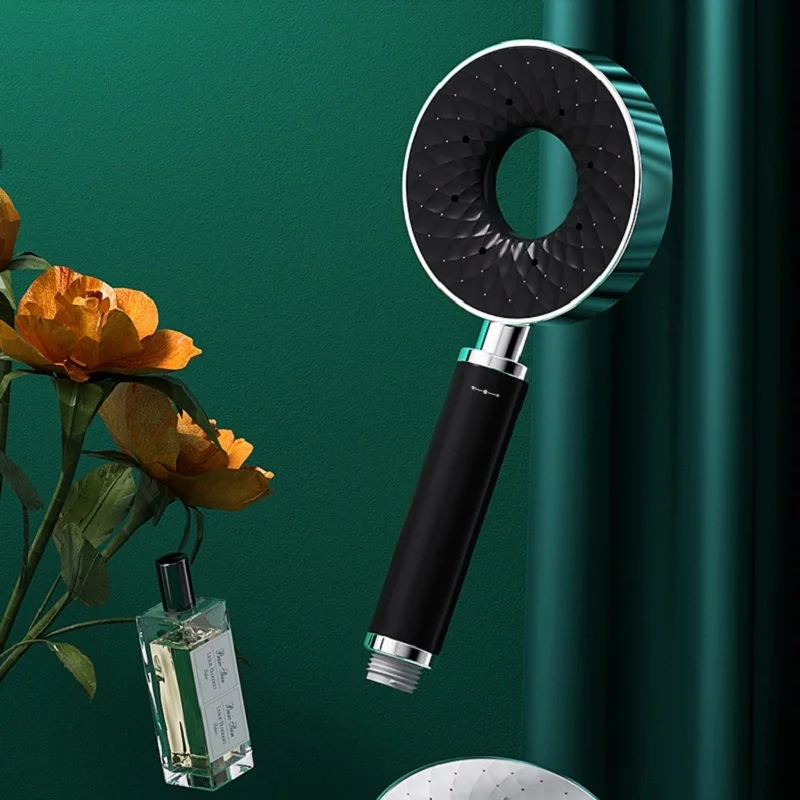 

Automatic Self-Cleaning Shower Head Donut Shape Hand-Held Abs Electroplating Pressurize Bathtub Faucet Bathroom Accessories