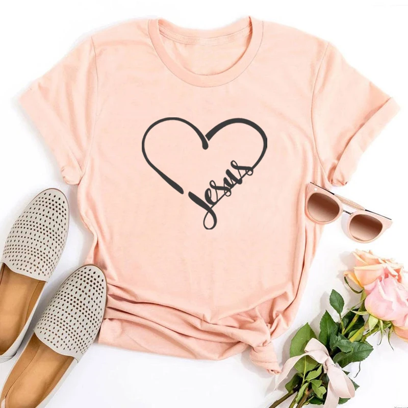

Jesus T Shirt Religious Shirt Christian Shirts Gift for Christian Church Tee Shirt for Prayer Love Jesus Tops Women M