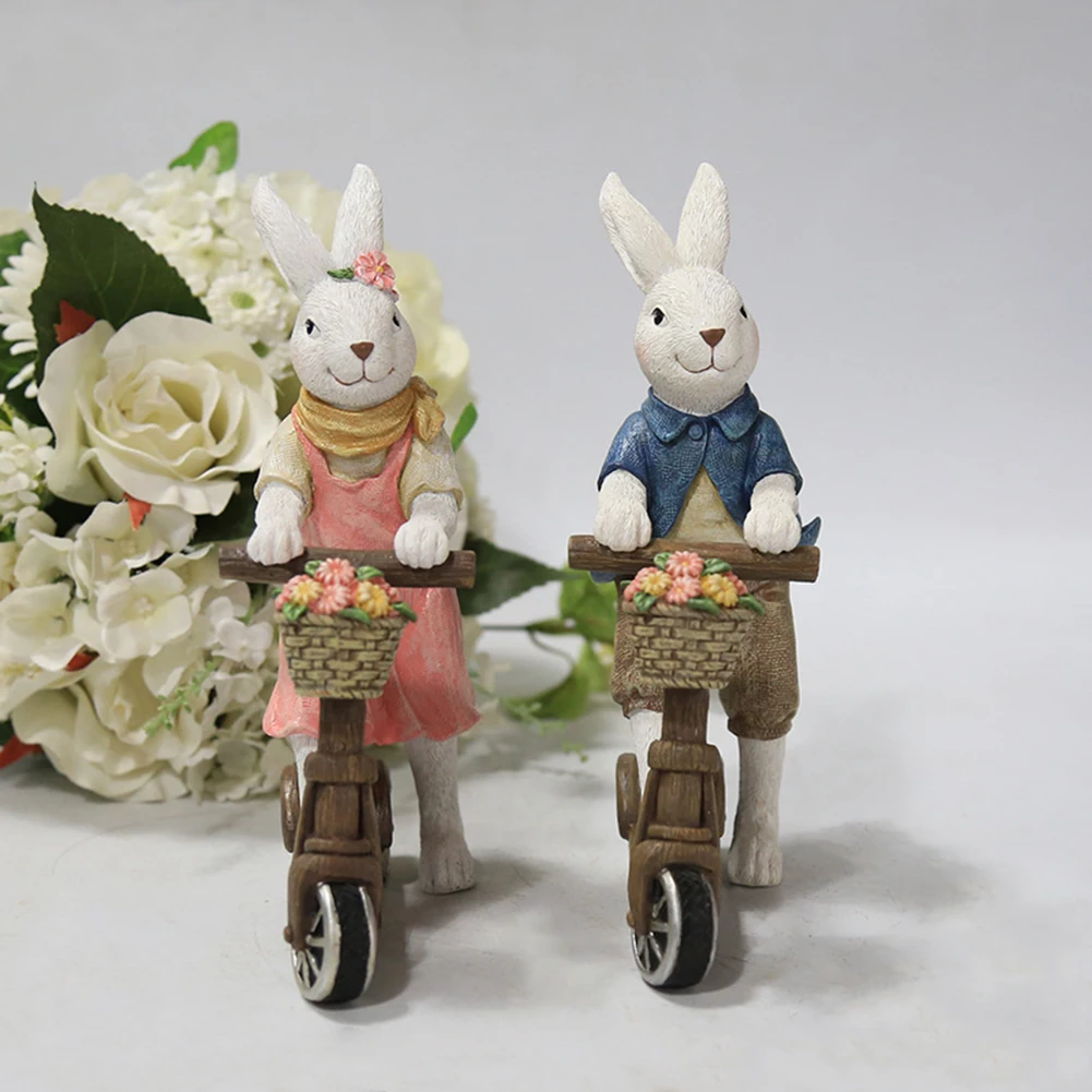 

Cute Artificial Straw Bunny Handmade Riding Rabbit Ornament Garden Decoration Easter Theme Party Supplies Home Decor Crafts