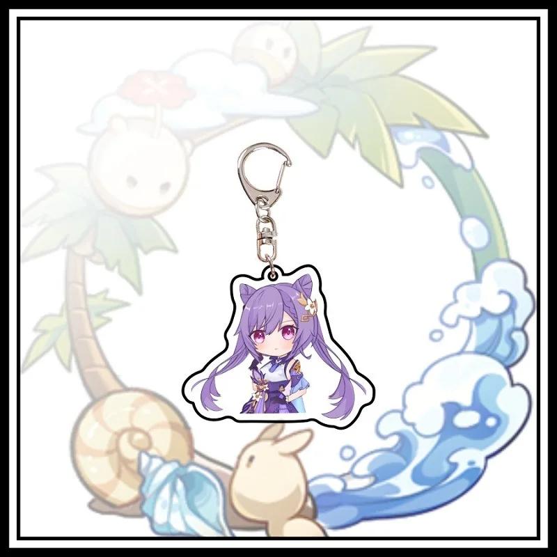 Ударопрочный акриловый брелок Ganyu Zhongli Venti Jean двухсторонний многослойный кулон Klee