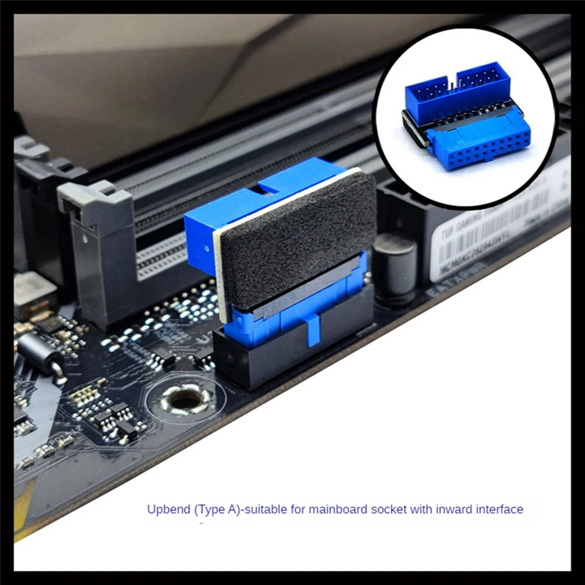 Фото B03B-USB-адаптер разъема USB3.2 GEN1 19-контактный/20-контактный разъем 90-градусный рулевой локоть-конвертер DIY настольная материнская плата B №3