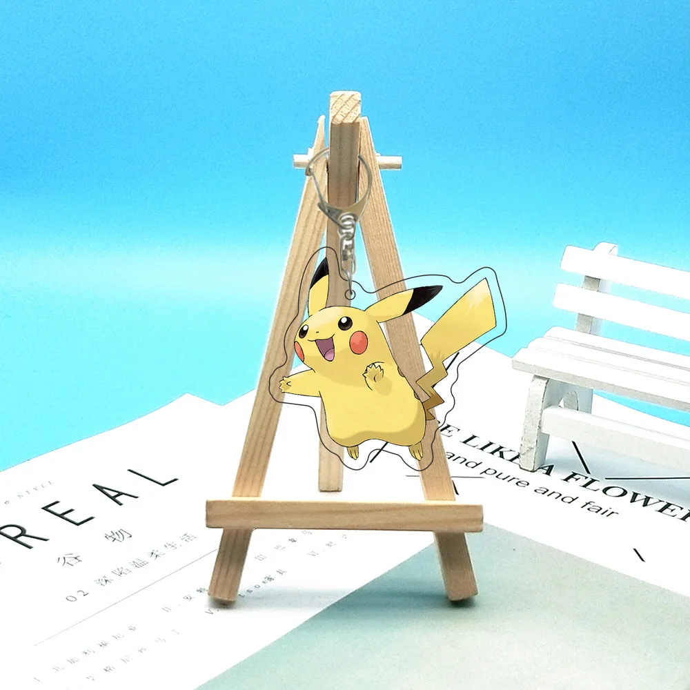 

Pokemon Pockect Monster Gengar Anime Acrylic Key Chain Pikachu Eevee Bulbasaur Snorlax Squirtle Accessories Children's Bag Gift
