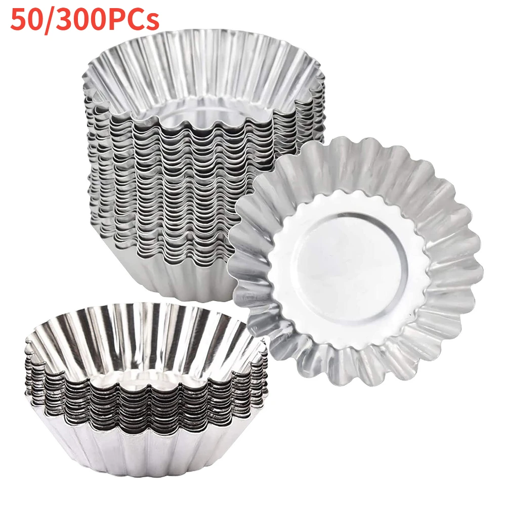 

50-300pcs Kitchen Baking Mold Aluminum Alloy Egg Tart Cup Cupcake Cakes Mould For Pastry Cakes Dessert Mini Cupcake Baking Pan