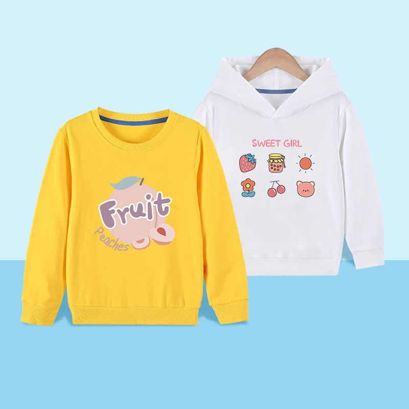 

Весенне-осенние детские свитшоты, желтые свитшоты с длинным рукавом и вышивкой животных, свитшот для девочек, детская одежда, толстовки