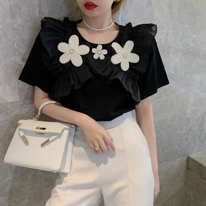 

Lotus Flower Short Sleeve T-shirt Women's Summer