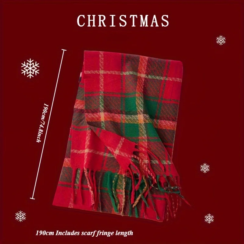 Новый классический красный клетчатый шарф зимняя шаль кашемировая имитация