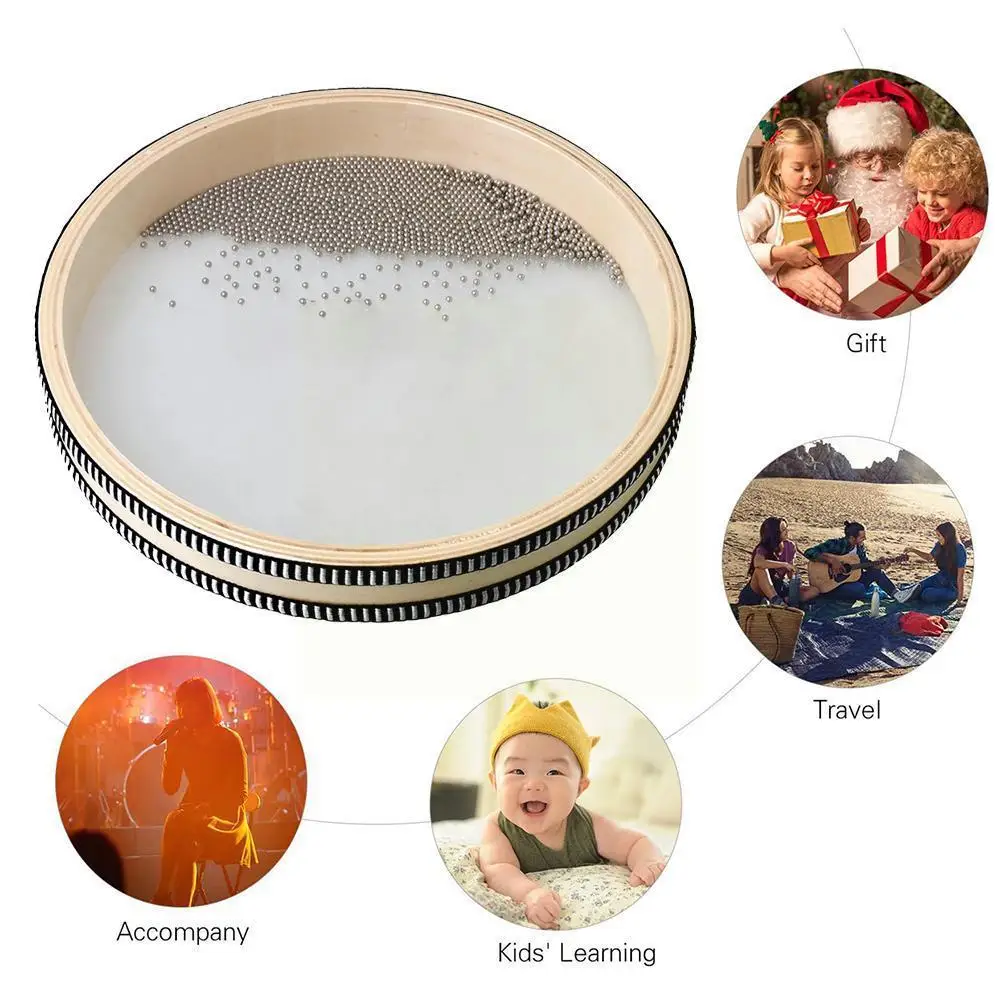 

15cm/20cm/25cm Ocean Wave Bead Hand Drum Music Instruments Toys Early Learning Music Percussion Educational Toys For Baby G H1y4