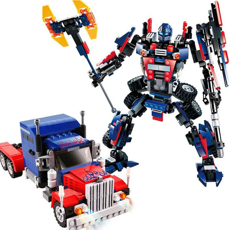

2 in1 377pcs Racing Car Transformation Series Building Block Robot Sport Vehicle Bricks Big Truck Model Toy Gift for Kids Boy