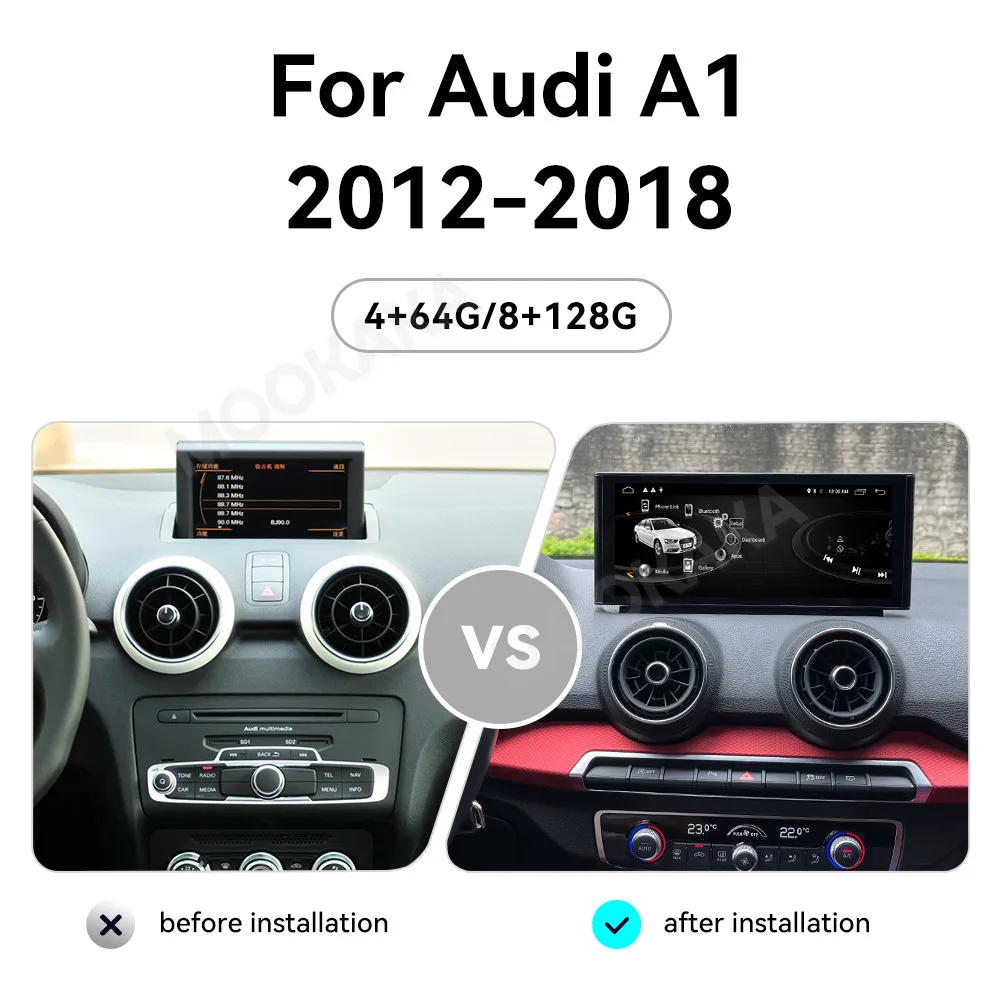 Для Audi A1 2012-2018 автомобильный экран мультимедийный плеер Android 13 GPS навигация