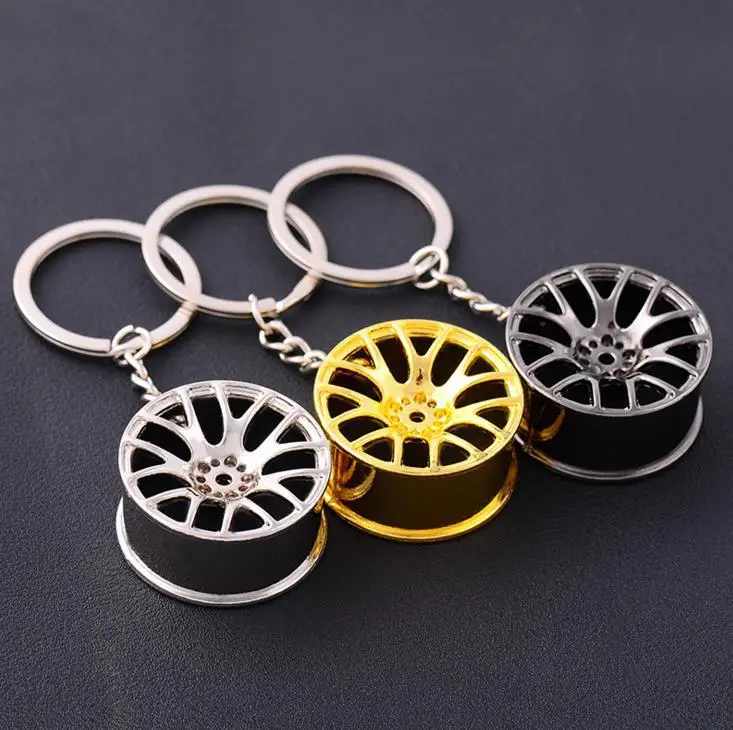 

Metal Car wheel rim model key ring keyring keychain key chain sleutelhanger llaveros chaveiro wheel hub portachiavi car styling