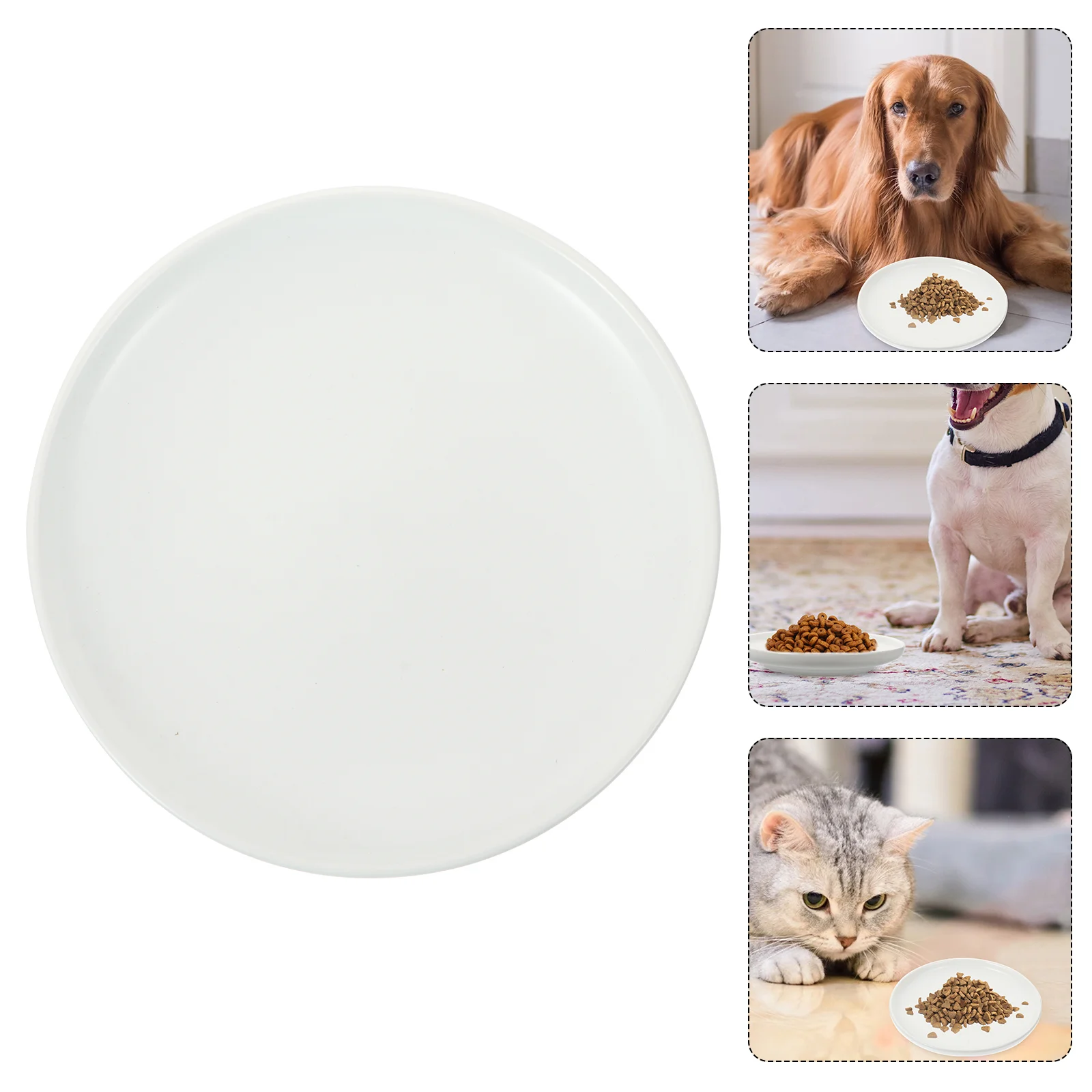 

Cat Bowl Dish Ceramic Bowls Shallow Pet Kitten Dog Feeding Water Dishes Plate Plates Feeder Whisker Raised Animal Flat Wet