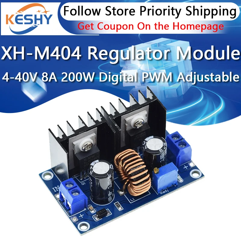 Φ DC 4-40V 8A 200W модуль регулятора напряжения Цифровой PWM Регулируемый понижающий