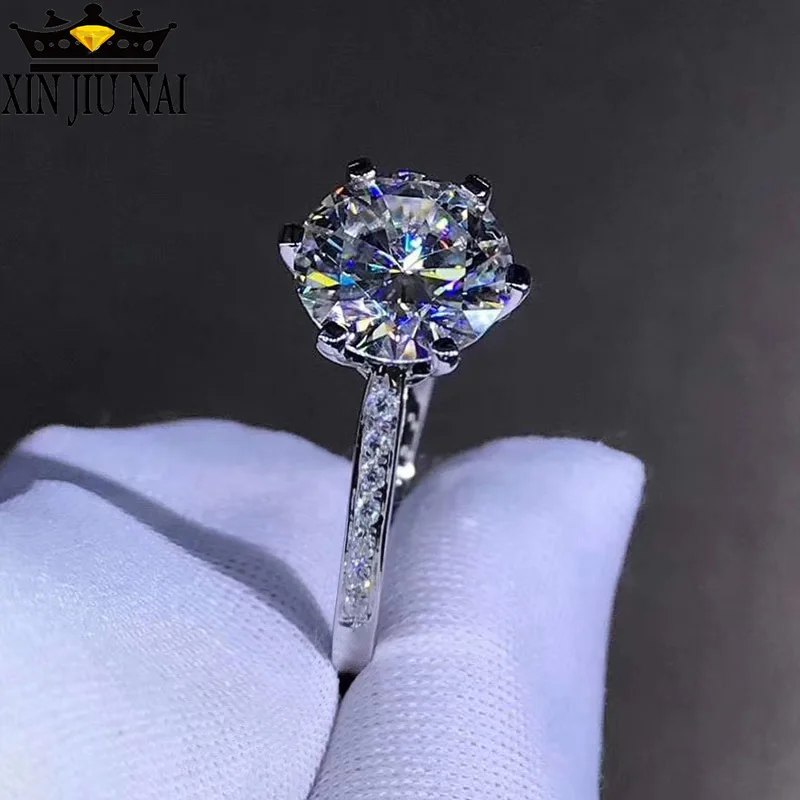 Кольцо женское с 6 зубцами и инкрустацией роскошное модное ювелирное украшение