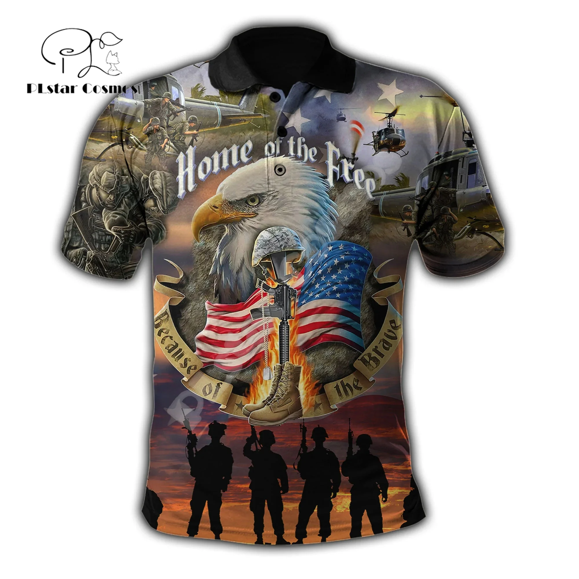 Рубашка-поло с коротким рукавом Повседневная Уличная одежда в стиле ретро