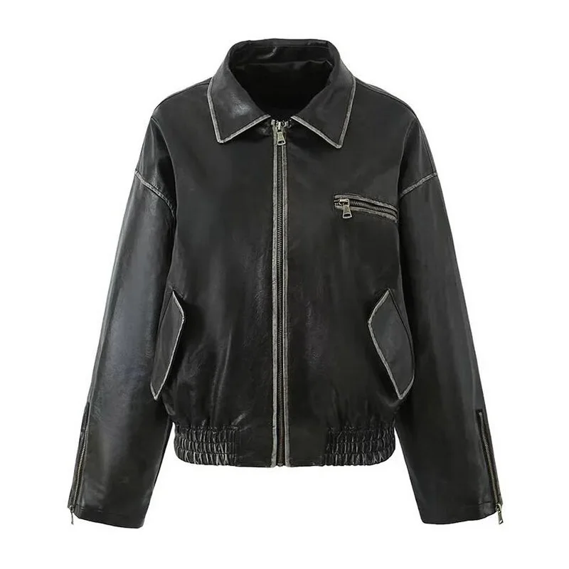 Женская куртка из искусственной кожи