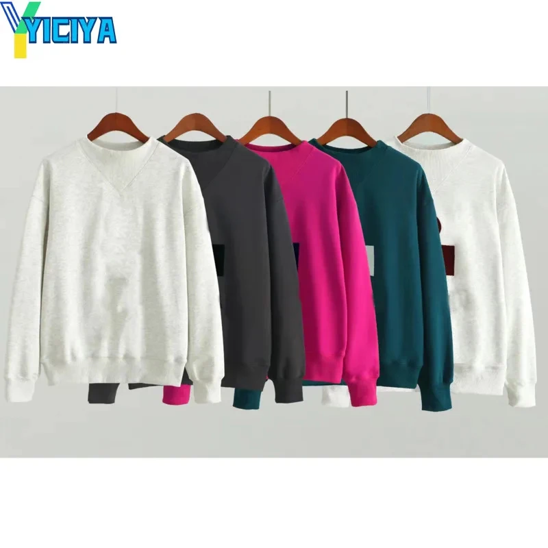 

YICIYA Толстовка бренда y2k Толстовка 2023 французская мода роскошный пуловер с капюшоном толстовки женский свитер новая блузка винтажная зимняя