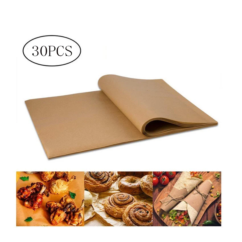 

30pcs Parchment Paper Baking Sheets Non-Stick Precut Suitable for Baking Grilling Air Fryer Steaming Cookie Disposable Mats