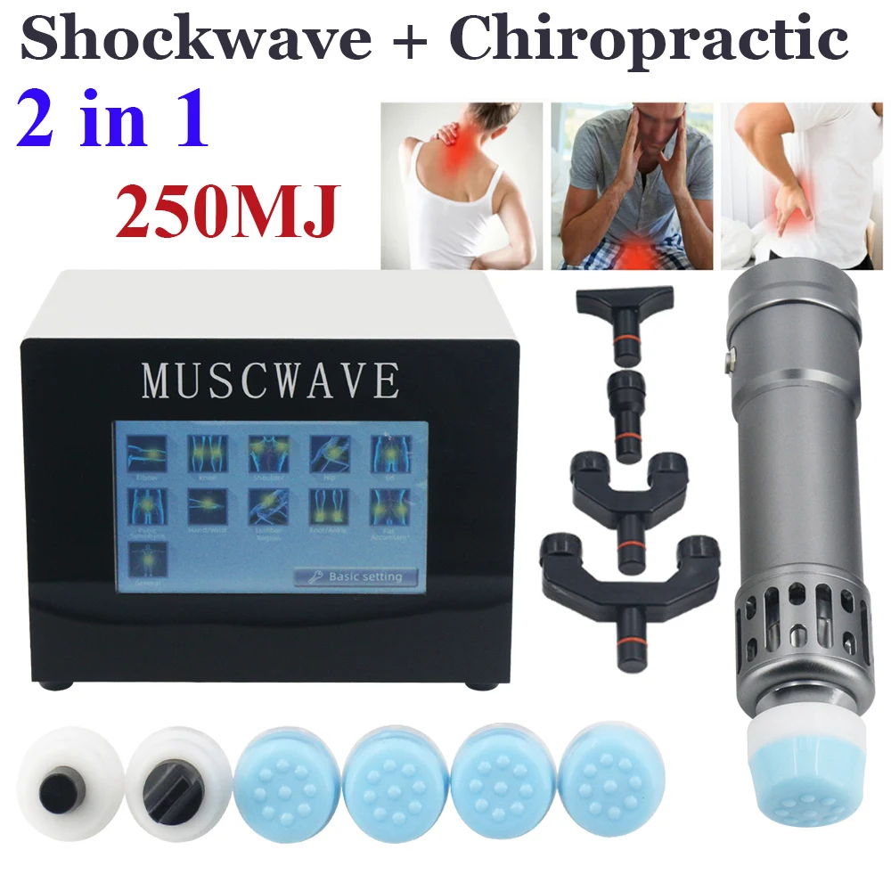 

Shockwave Therapy Machine For ED Treatment Tennis Elbow 2 in1 Shock Wave Chiropractic Adjustment Tool Pain Relief Body Massager