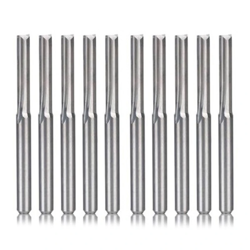 

JFBL Hot 10PCS Two Flutes Spiral Carbide Mill Tool Cutters For CNC Router, Compression Wood End Mill Cutter Bits, 3.175X17mm