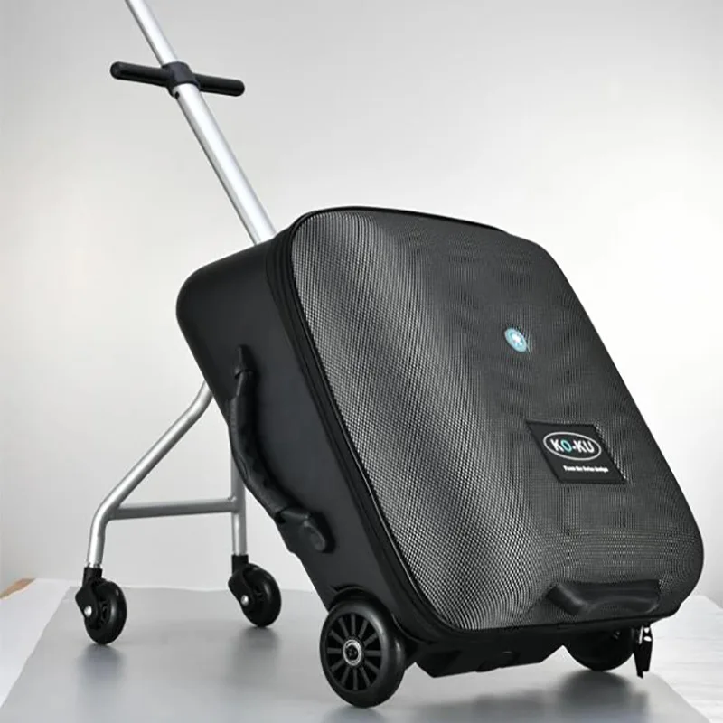 

Kids Luggage Scooter Suitcase With Wheels Lazy Carry On Rolling Luggage Sitting Trolley Bag For Baby
