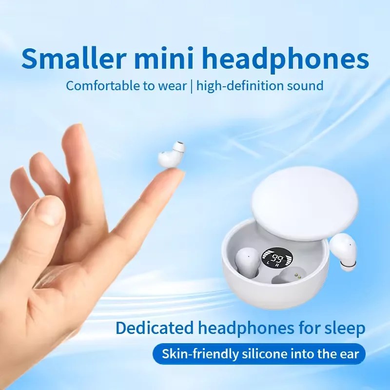 Фото SK26 раздвижные Bluetooth-наушники TWS ультра маленькие мини-наушники для сна с качеством звука с низкими басами №1