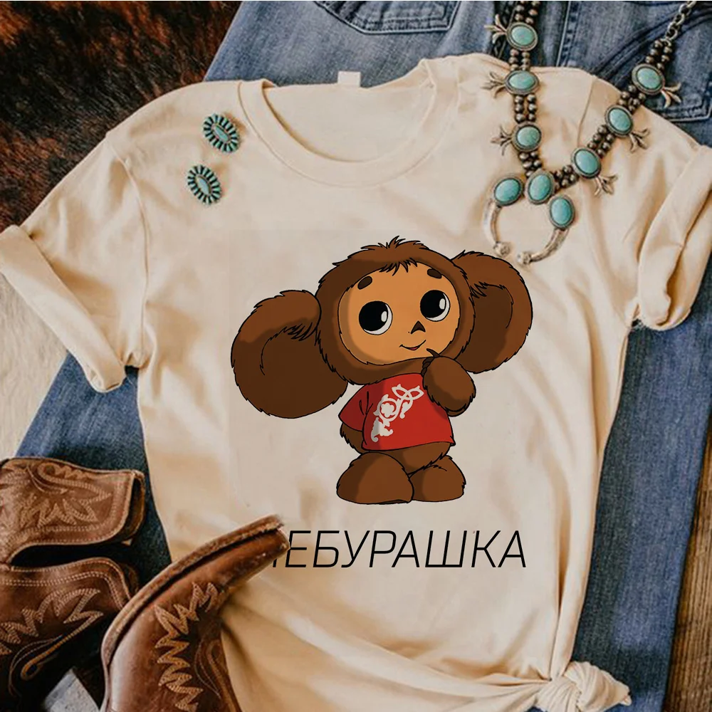 

Футболки Cheburashka, женские дизайнерские футболки с рисунком аниме, Женская японская Одежда Манга