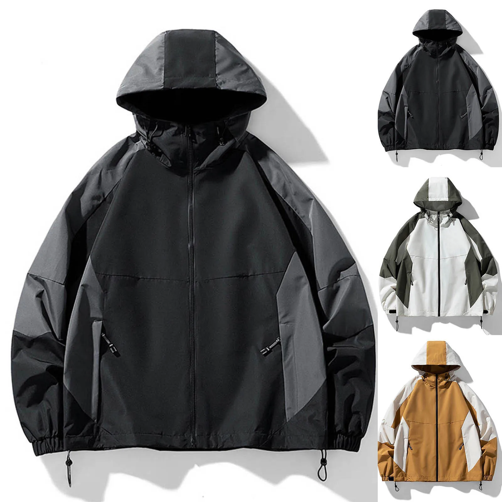 

Куртка мужская Спортивная, Повседневная ветровка с капюшоном, дышащая тактическая, осенняя одежда, 2023