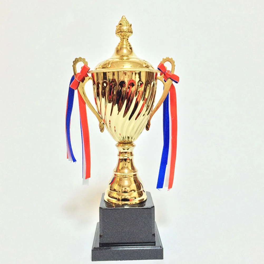 

1PC Sports Match Trophy Competitive Metal Trophy School Tournament Honor Trophy(29cm)