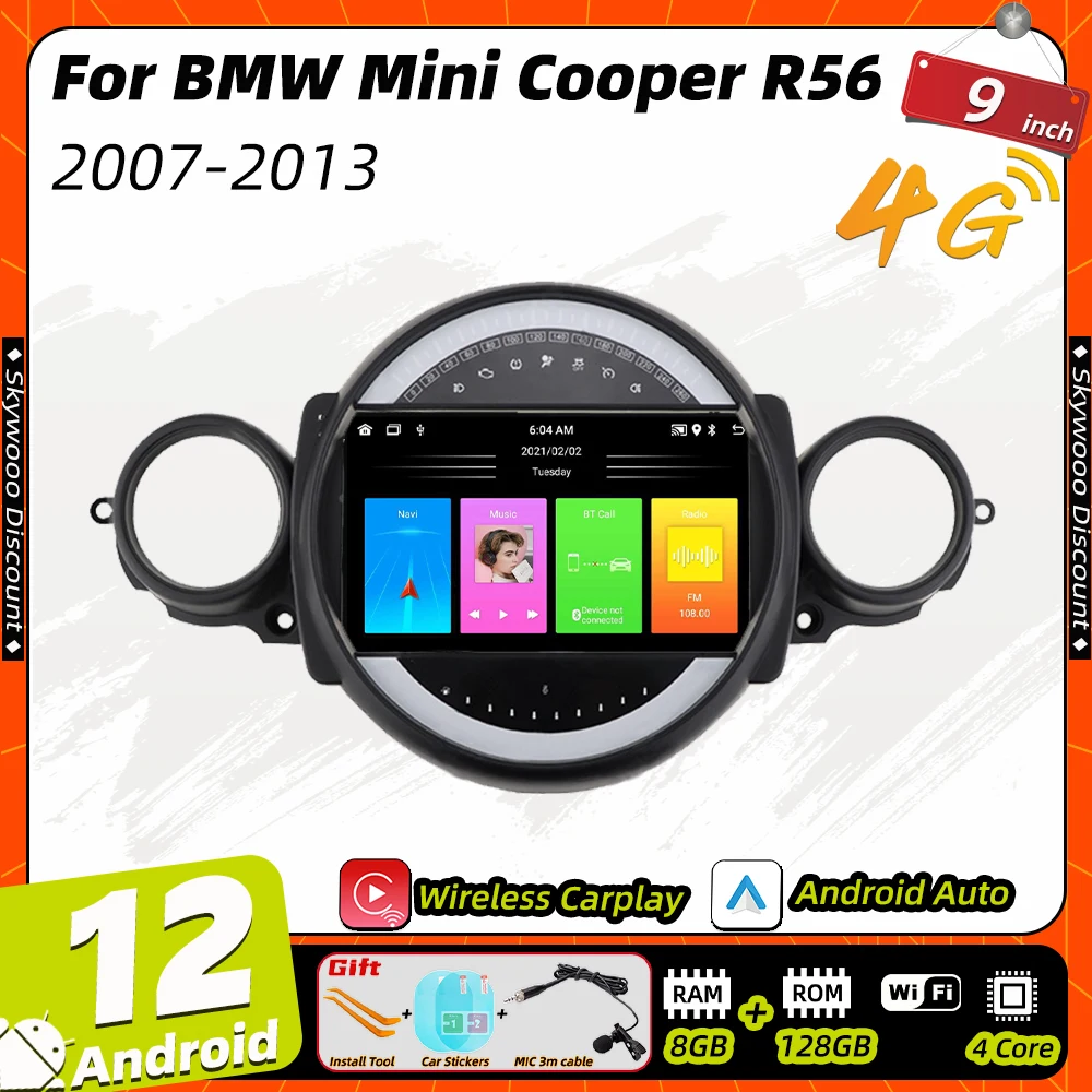 

Автомагнитола 2 Din на Android, Радио для BMW Mini Cooper R56 2007-2013, GPS-навигация, автомобильный мультимедийный плеер, Авторадио, аудио, головное устройство