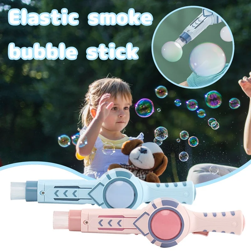 

Fun Mini Elastic Smoke Bubble Wand Girl Heart-Shaped Bubble Machine Toys Blowing Children Toy Maker Gun With Kids Outdoor Toys
