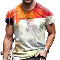 2022 new 3d tie dye printing summer men clothing round neck comfortable oversized size breathable style casual fashion t shirt