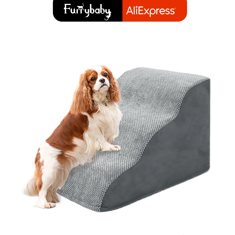 

Dog Stairs Pet Stairs with High Density Foam and Removeable Cover, Dog Ramp for Non-Slip Pet Steps for Small Dogs and Cats
