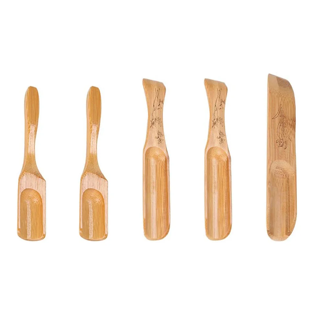 

Scoop Tea Spoon Wooden Wood Salt Bath Kung Fu Ice Small Mini Coffee Scoops Condiment Cream Chinese Loose Measuring Candy Powder