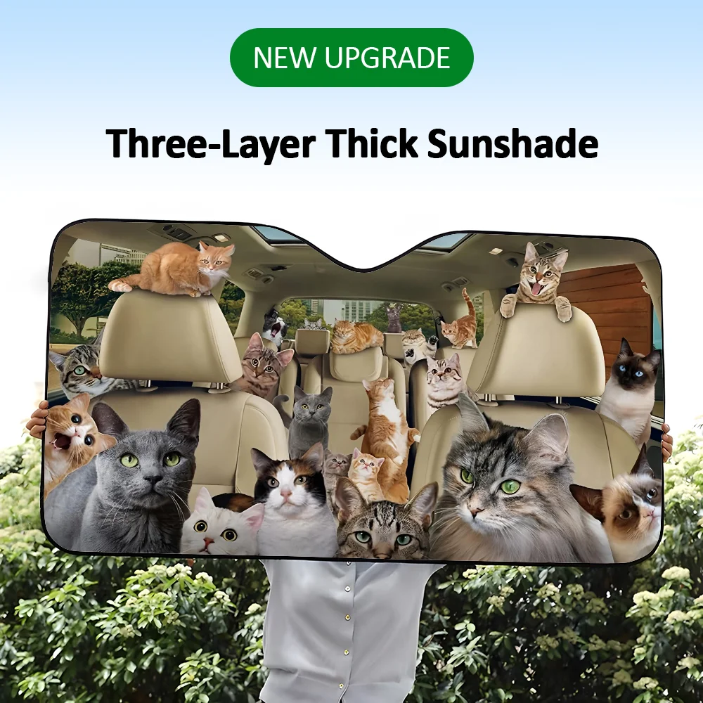 

Maine Coon Cat автомобильный солнцезащитный козырек трехслойная изоляция переднего лобового стекла автомобиля солнцезащитный козырек на присоске блоки УФ-лучей солнце