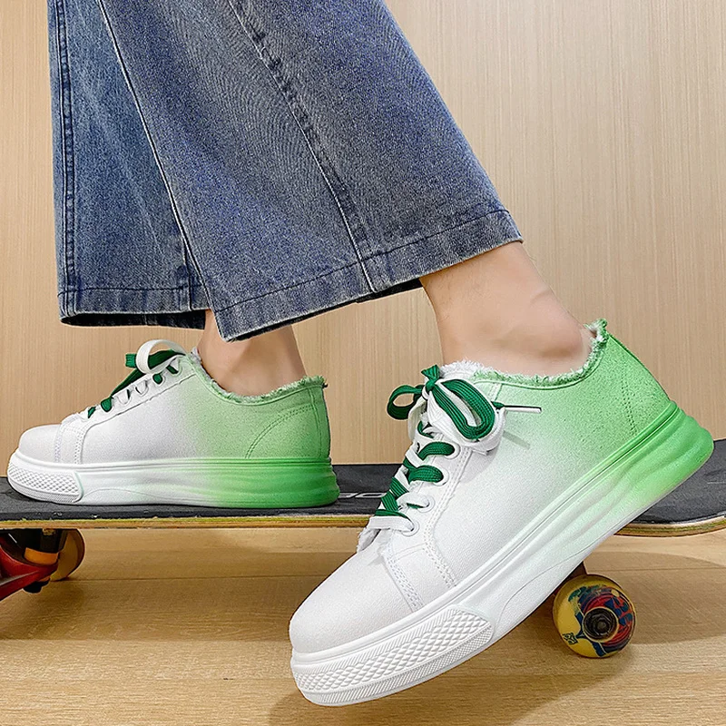 

Summer Casual Canvas Shoes Fashion Color Matching Shoes Men Sneakers Non-slip Vulcanized Shoes White Mens Shoes Sizes 39-44