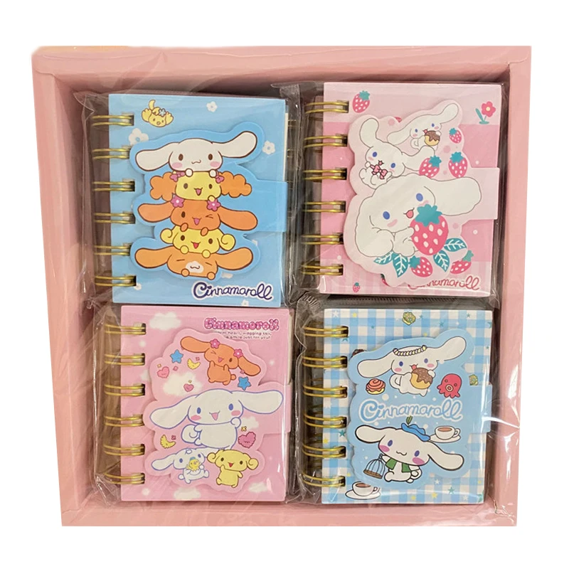 

Аниме Kawaii Мультфильм Sanrioed розовая Магнитная кнопка блокнот моя милая Мелодия Cinnamoroll Kuromi катушка маленькая записная книжка подарок