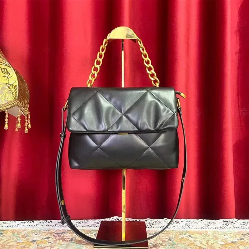 

Women's Bag 2023 New Single-shoulder Satchels Luxurious Leisure and Fashion Small Xiangfeng Lingge Chain Handbags Sac Gg Cc